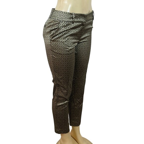 Ann Taylor Womens Geometric Patterned Slim-Fit Ankle Trousers Size 2 - Picture 2 of 10